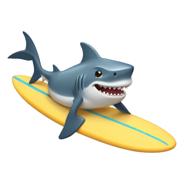 shark riding a surfboard sticker