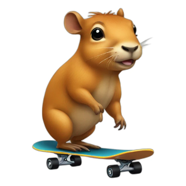 capivara riding skateboard sticker
