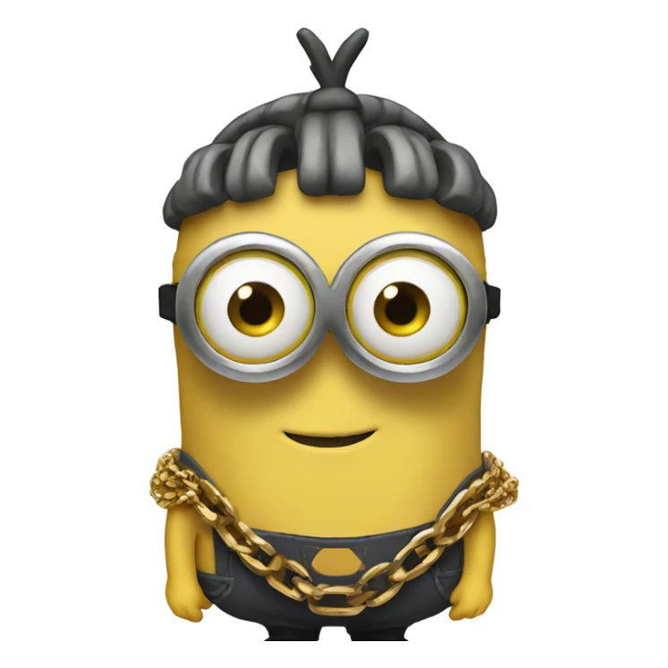 Minion wearing a gold chain sticker