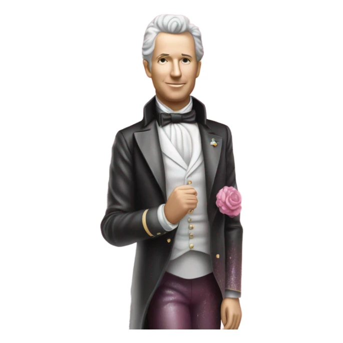 Pink ombre James Monroe statue with glitter sticker