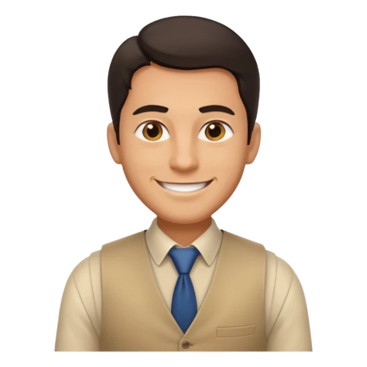 business man, beige vest sticker