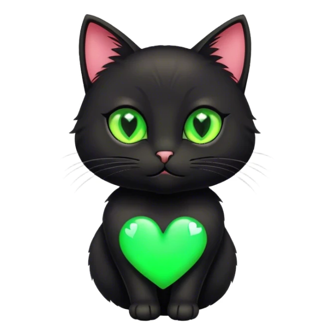 black cat heart sticker