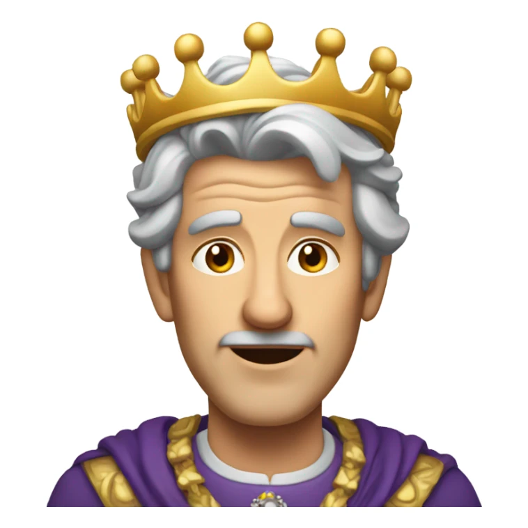 Grey hair guy with crown sticker