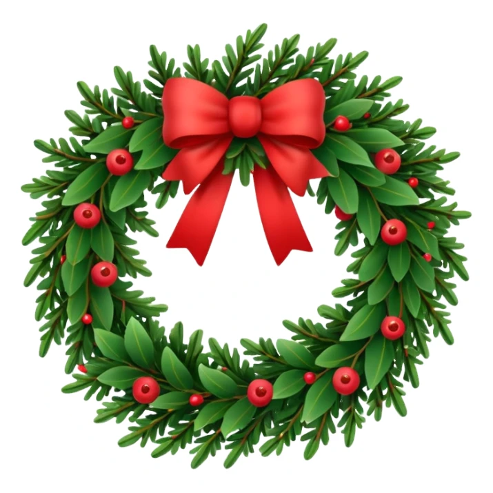Christmas fir wreath sticker