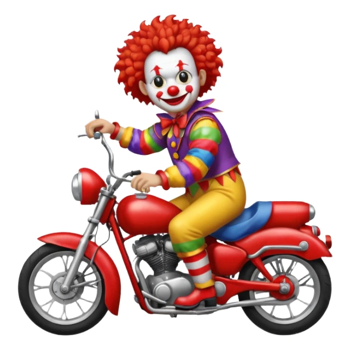 motorcycle-riding clown  sticker