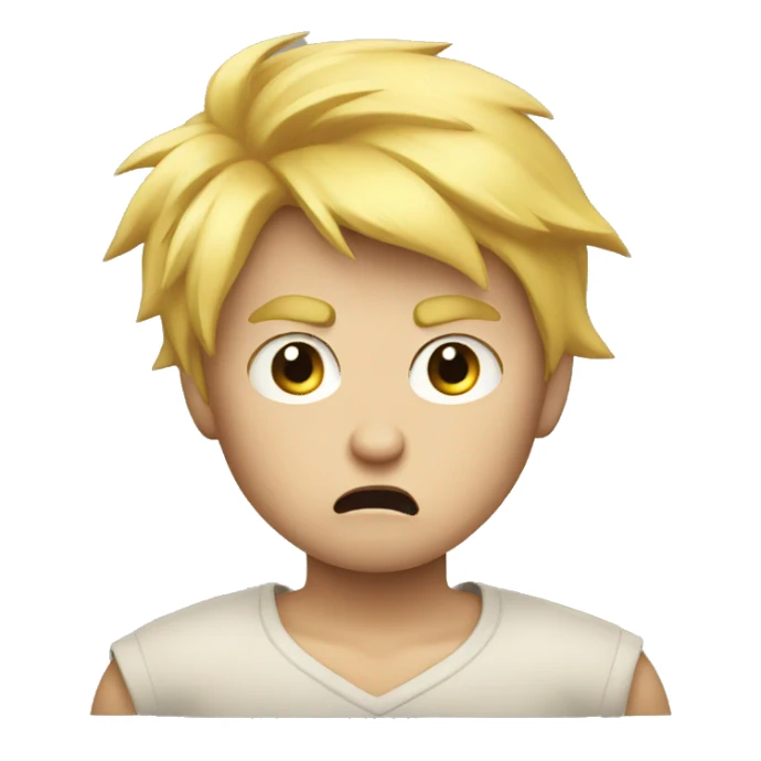 very angry blond boy  sticker