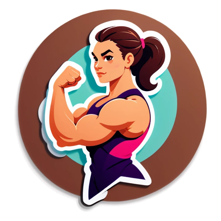 Strong woman with biceps sticker