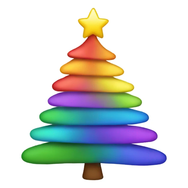Rainbow Christmas tree sticker