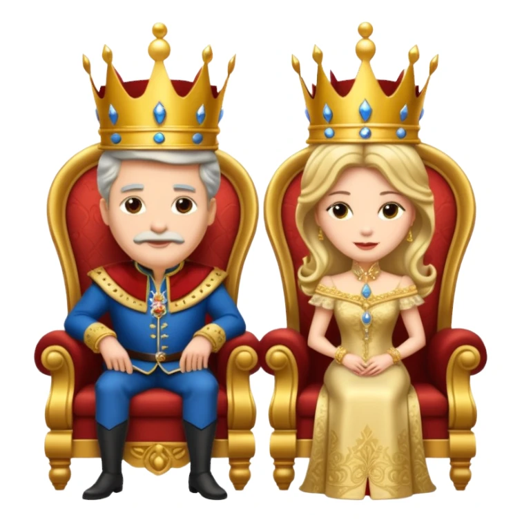 King and Queen in their thrones sticker