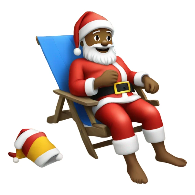 Santa relaxing on the beach  sticker