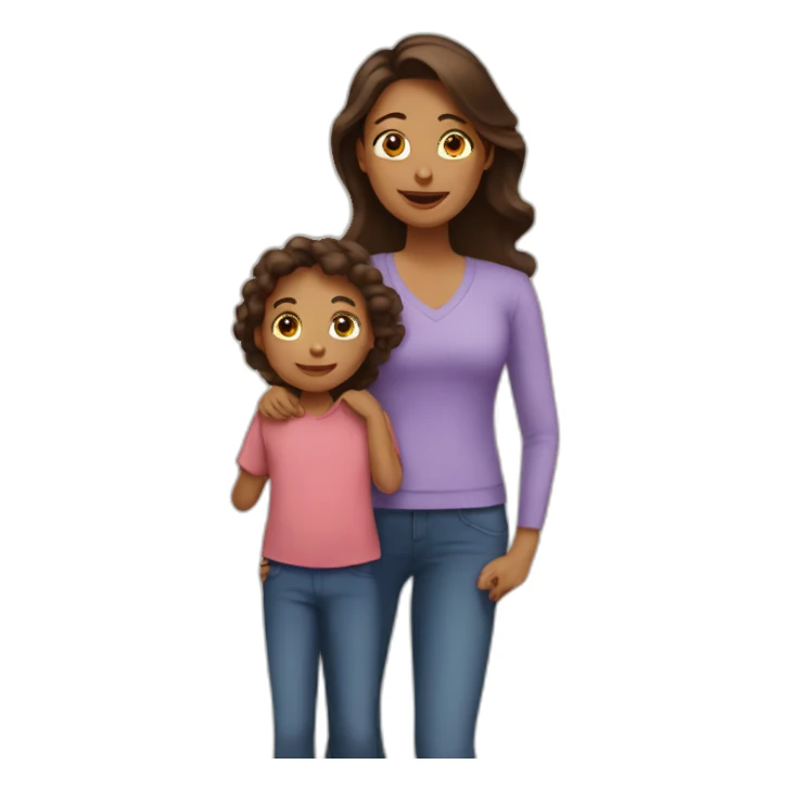 a  mother with her 2 children sticker