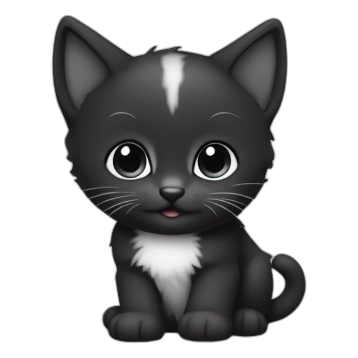 Kitten black and white sticker