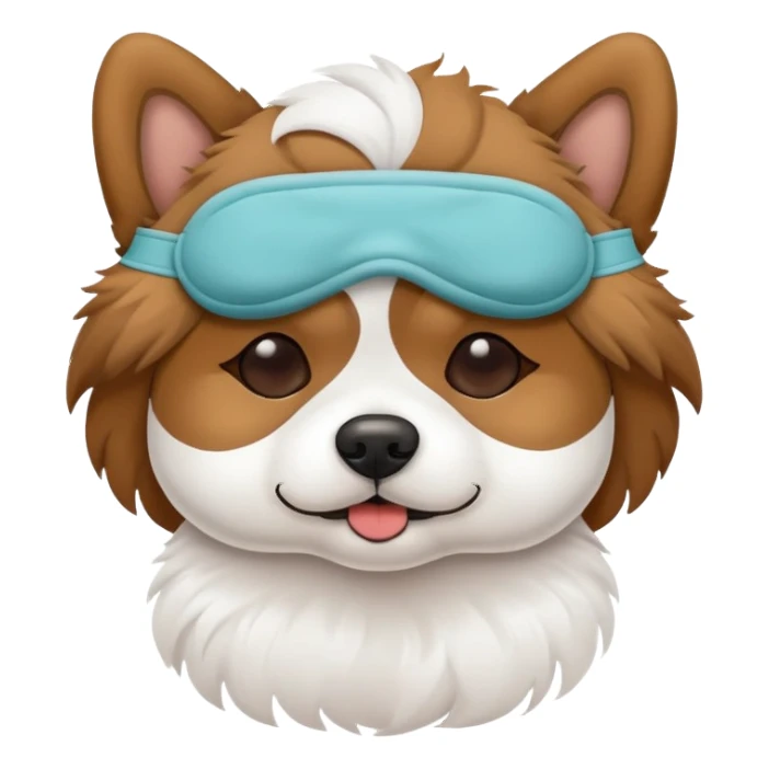 Dog wearing a sleep mask  sticker