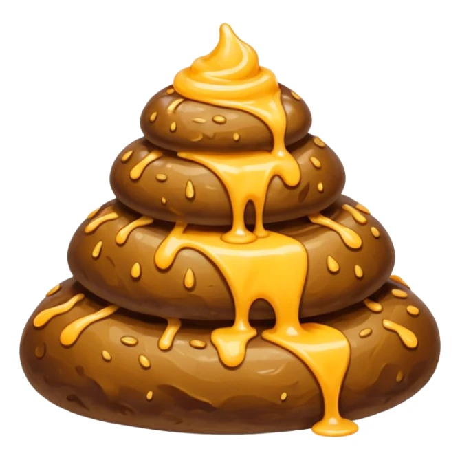 Poop with cheese drizzled on it  sticker