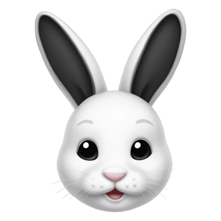 white and black bunny  sticker