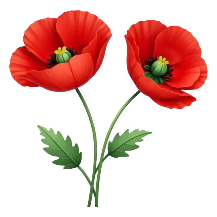 poppy flower sticker
