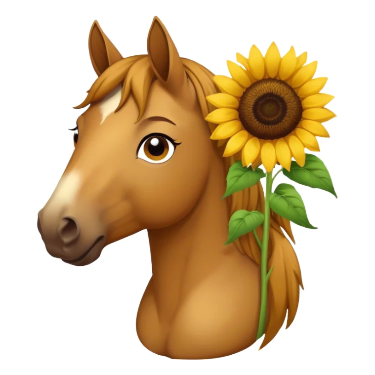Horse with sunflower  sticker