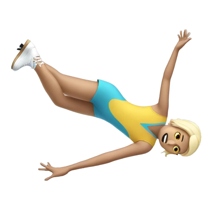 Falling ice skater sticker