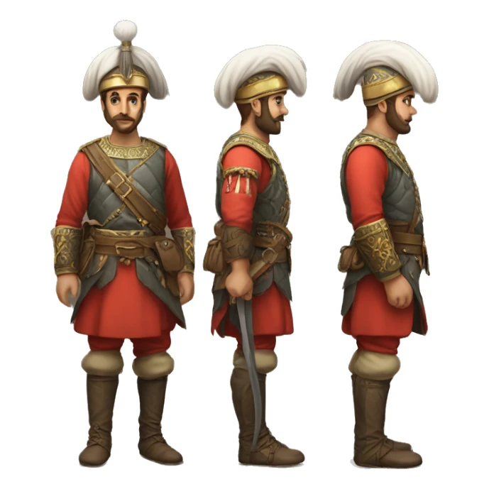 A full-length serious ottoman janissary sticker