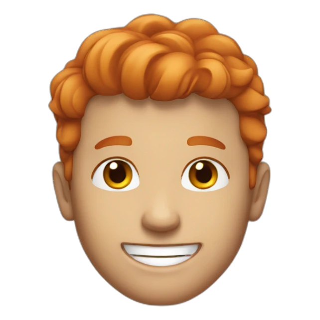 red haired man smiling sticker