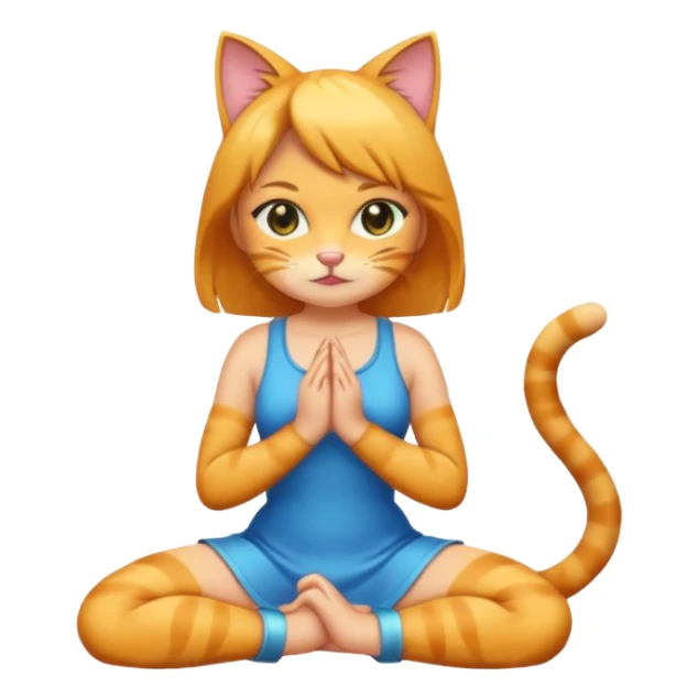 Cat girl on her knees sticker