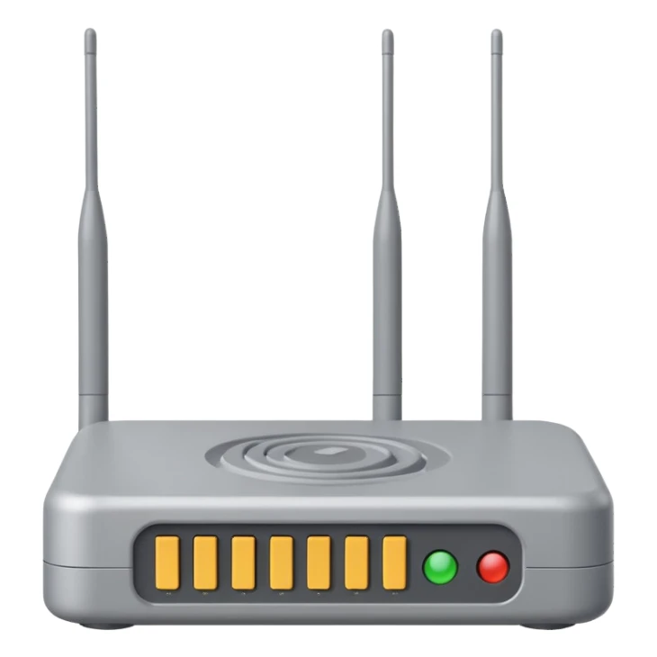 a real, highly realistic modem with antennas sticker