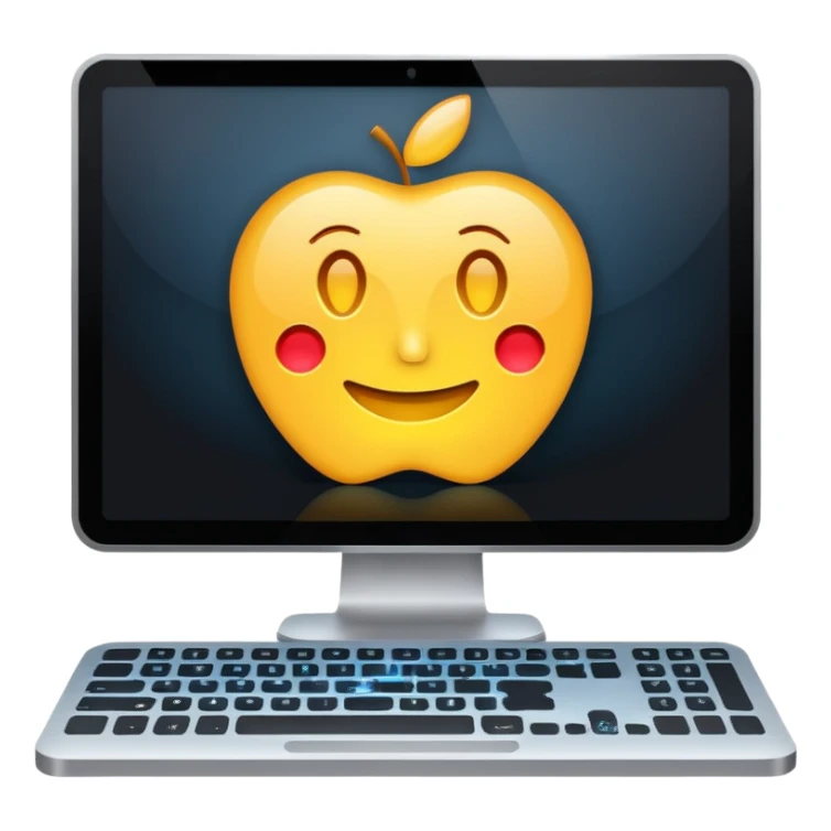 computer with  code sticker