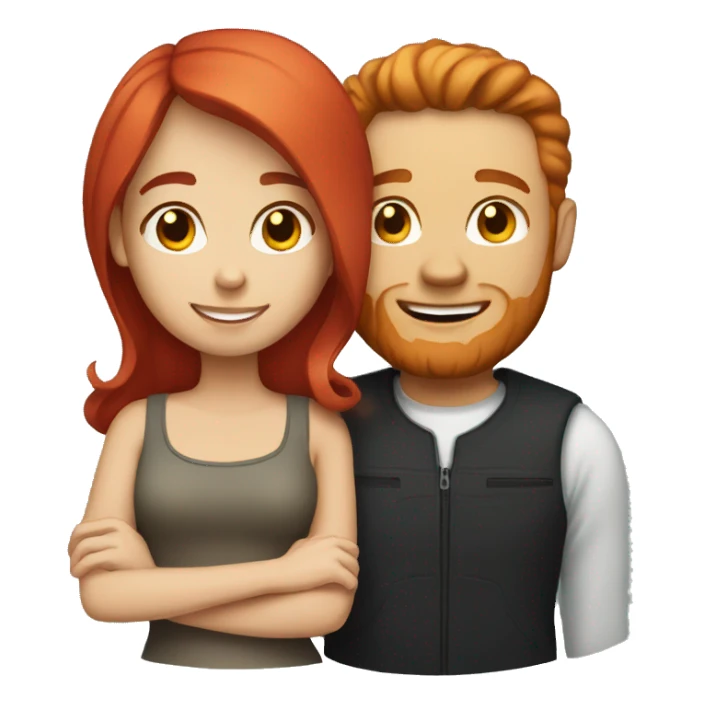 Red haired couple sticker