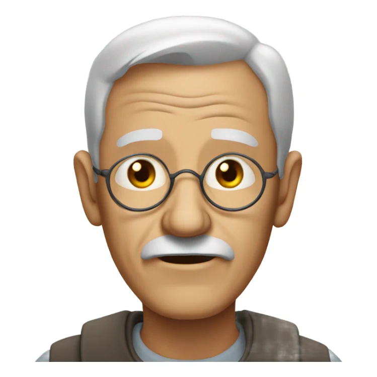 Old man with saggy face sticker