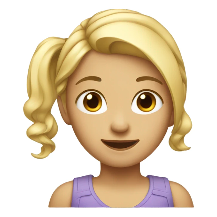 Blonde side ponytail girl sticker