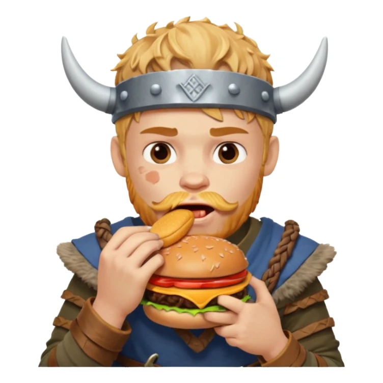 boy viking eating burger sticker