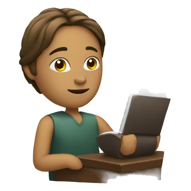 an adult taking note sticker