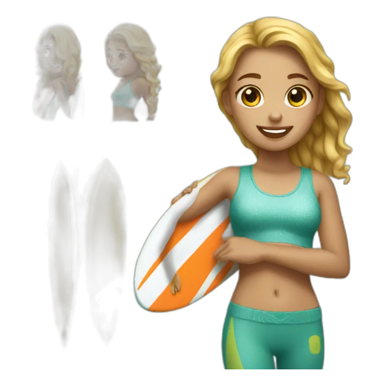 Girl with surfboard sticker