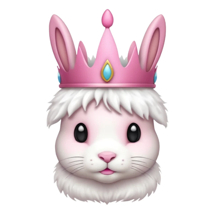 bunny with pink crown sticker