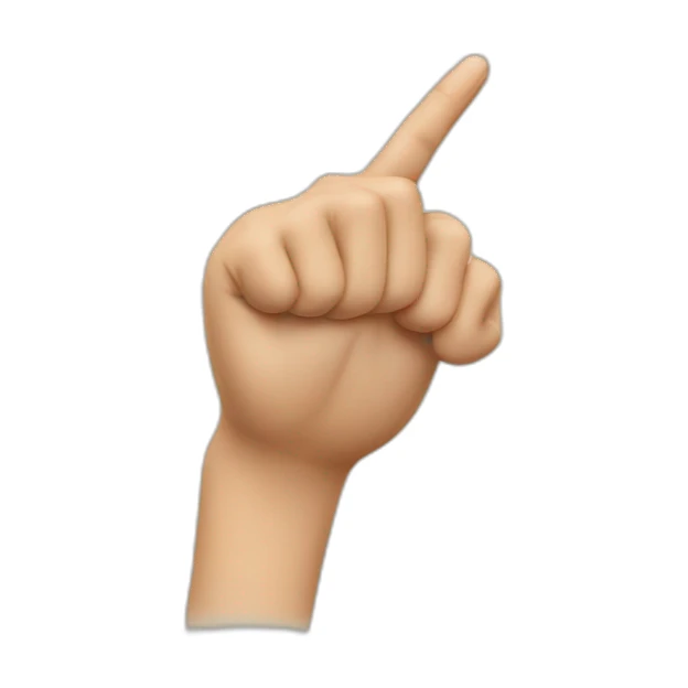 finger pointing at a nose sticker