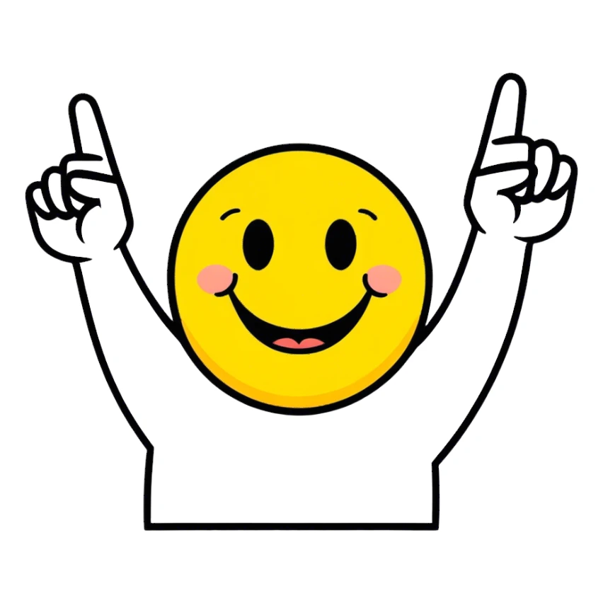 Smile face holding up middle fingers sticker