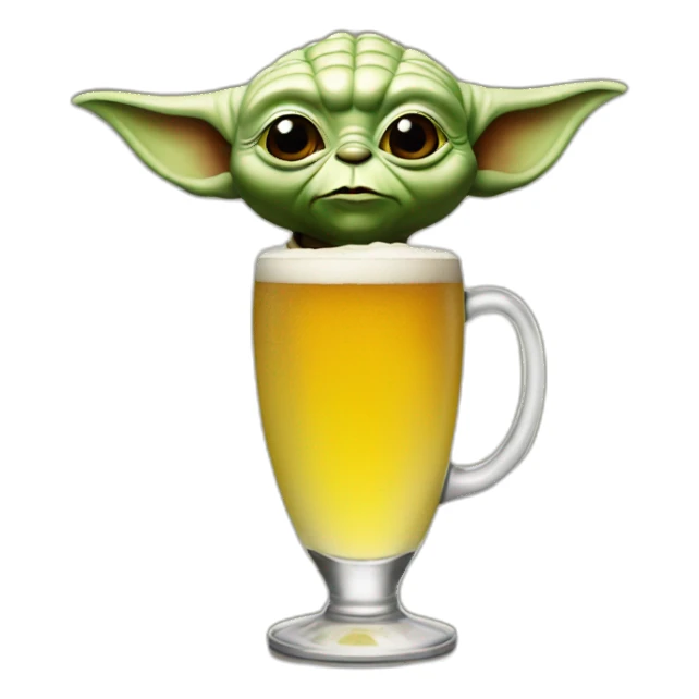 Yoda drink a beer sticker