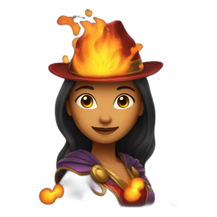 magic fire woman sticker