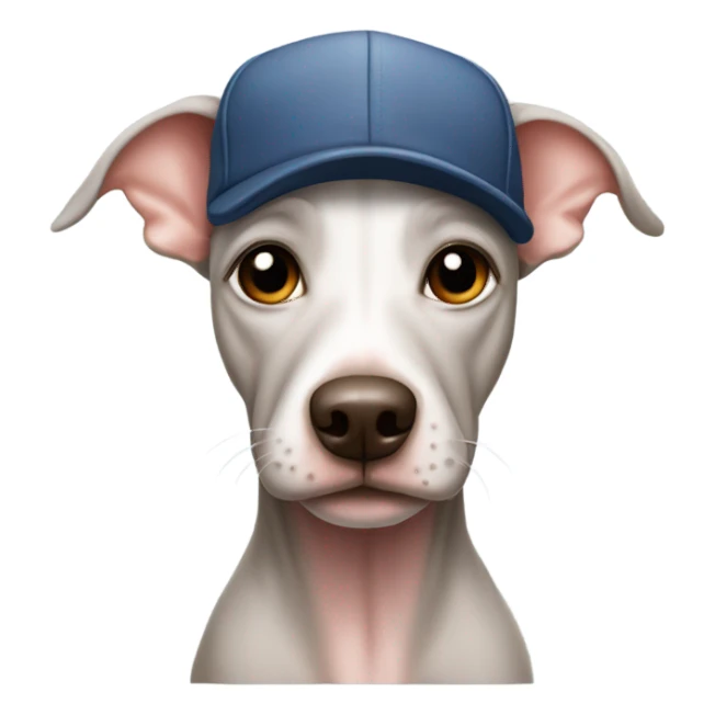 American Hairless Terrier with cap sticker