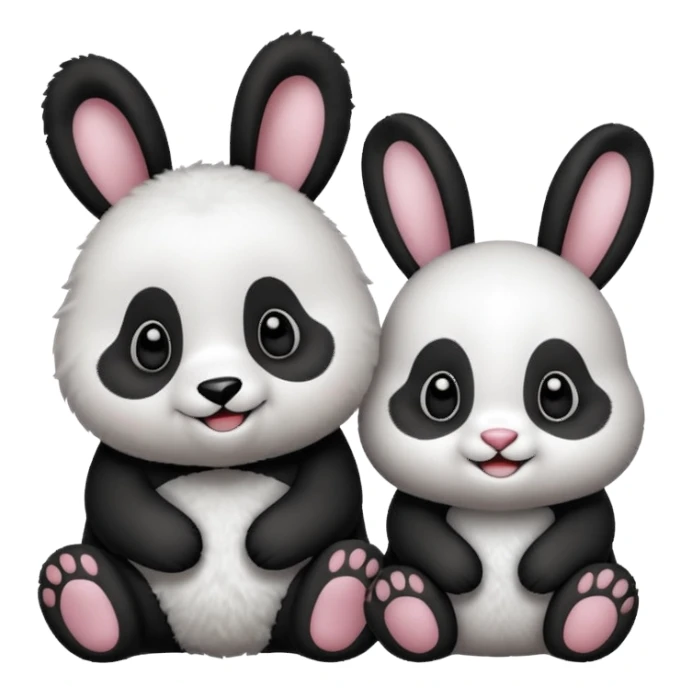 Cute and lovable Bunny & panda sticker