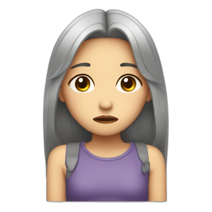 sad girl in depression sticker