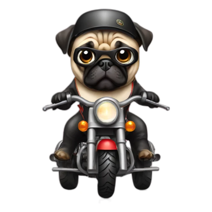 motorcycle rider pug sticker