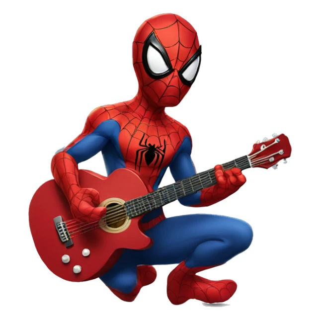 Spiderman playing guitar  sticker