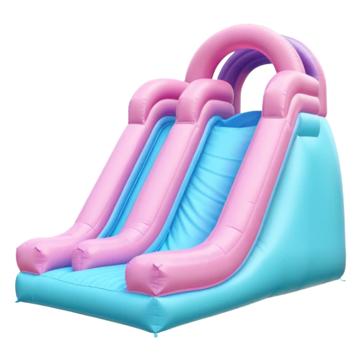 a bouncy inflatable pastel play slide sticker