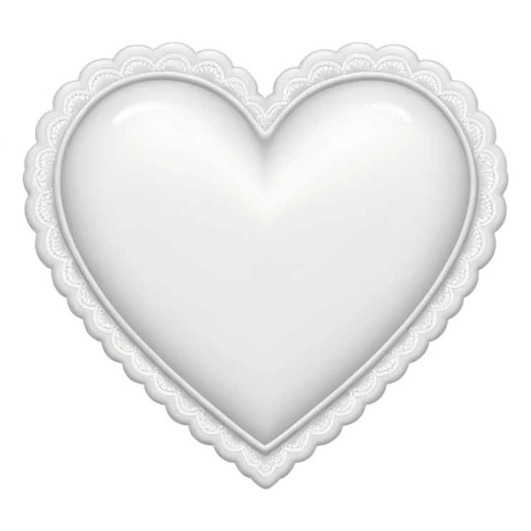 White heart with a lace white border sticker