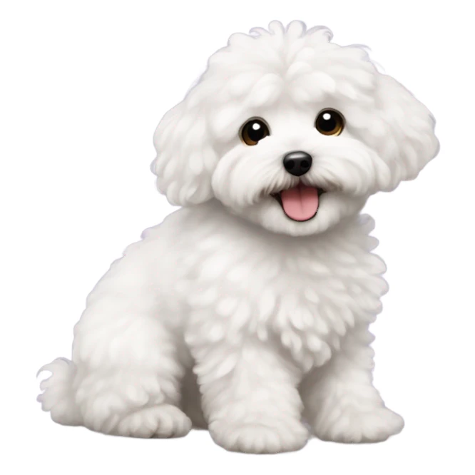 White curly maltipoo sticker