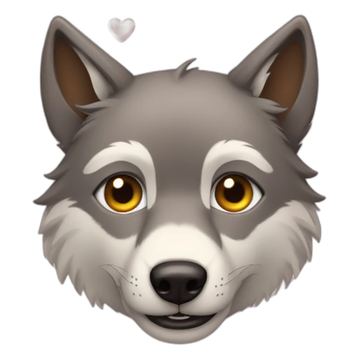Wolf withe heart eyes sticker