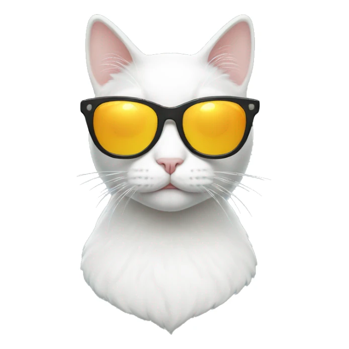 white Cat with sunglasses sticker