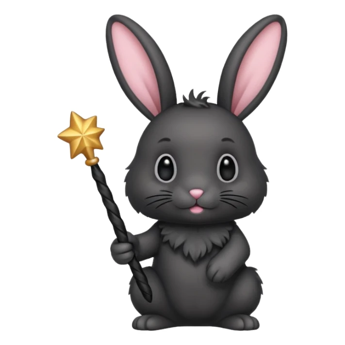 Black bunny with wand  sticker