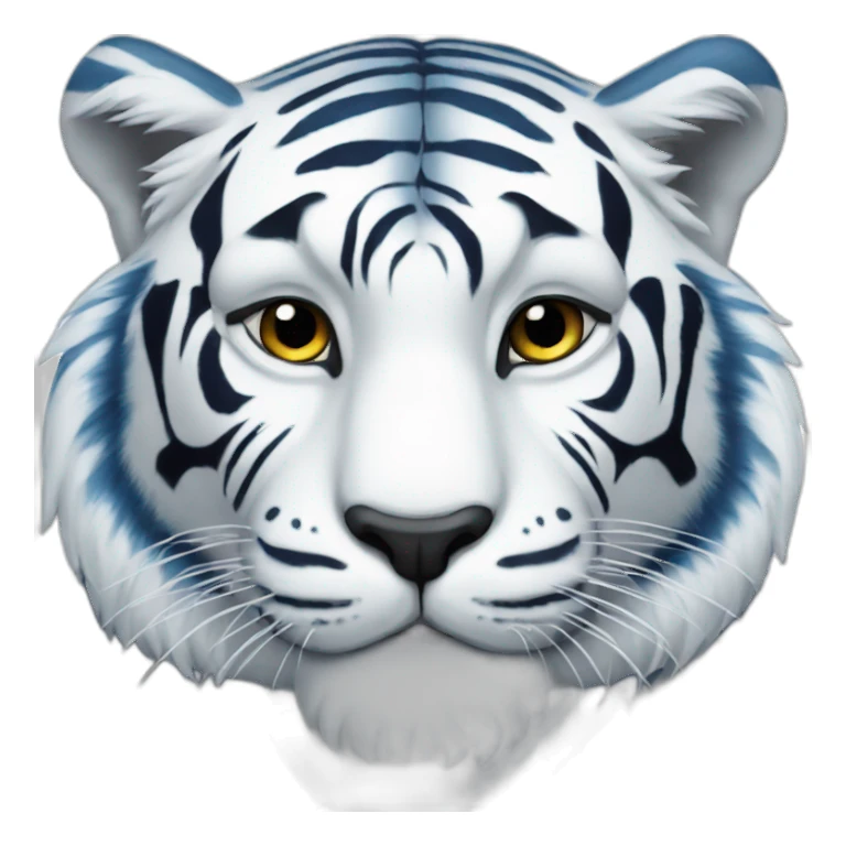 blue and white tiger sticker